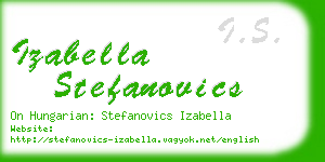 izabella stefanovics business card